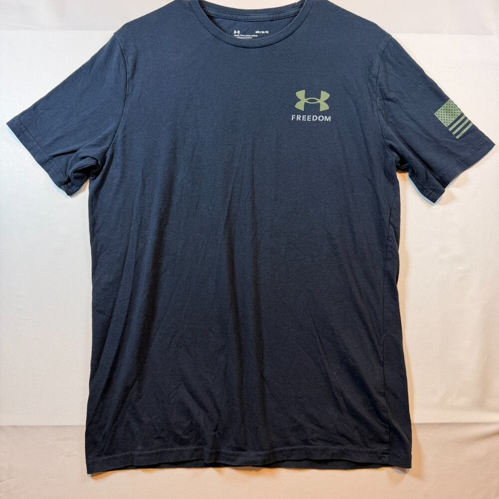 Under Armour Men's Freedom Flag Graphic Short Sleeve T Shirt Black Size Medium